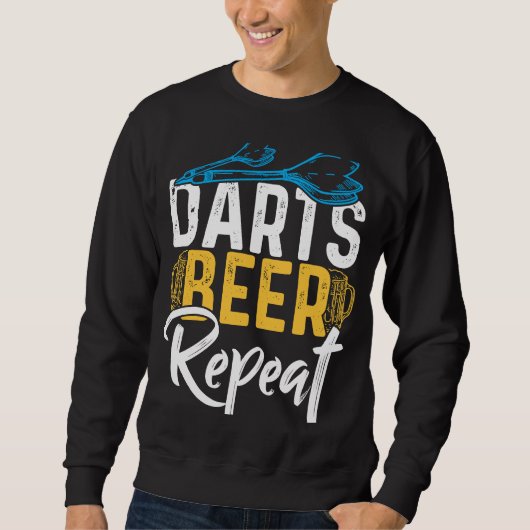 Darts Beer Repeat Dart Player Sweatshirt (Vorderseite)