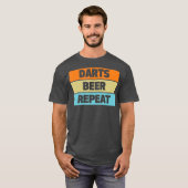 Darts Beer Repeat Funny Dartboard League T-Shirt (Vorne ganz)