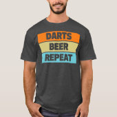 Darts Beer Repeat Funny Dartboard League T-Shirt (Vorderseite)