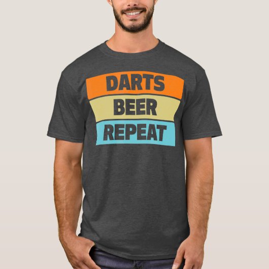 Darts Beer Repeat Funny Dartboard League T-Shirt (Vorderseite)