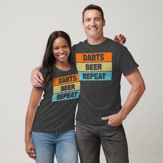 Darts Beer Repeat Funny Dartboard League T-Shirt (Unisex)