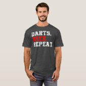 Darts Beer Wiederholen Dart-Player Funny T-Shirt (Vorne ganz)