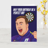 Darts Birthday Card Karte (Gelbe Blume)