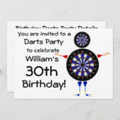 Darts Birthday Party Einladung (Vorne/Hinten)