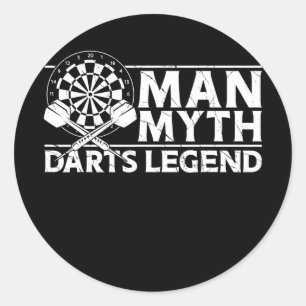 Darts Board Papa Vater Vintage Retro Mann Mythos Runder Aufkleber