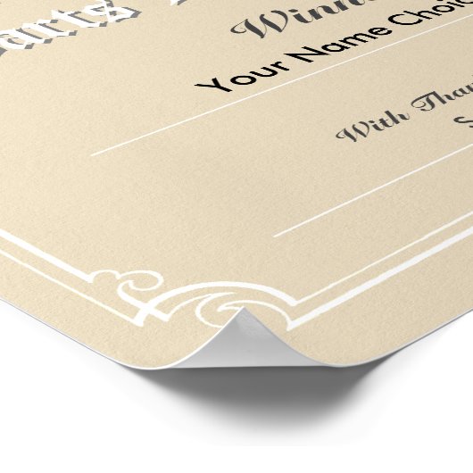 Darts Competition Winner's Certificate Poster (Ecke)