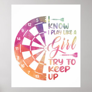 Darts Damen Geschenk Pfeile Feld Team Spiel wie ei Poster