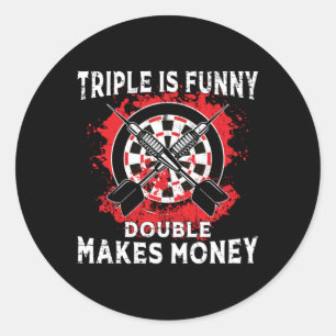 Darts Dart Dartboard 180 Bullseye Arrow Funny Gift Runder Aufkleber