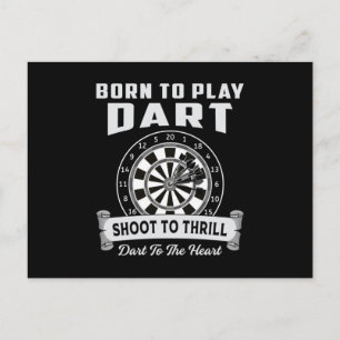 Darts Dart Dartboard Bullseye 180 Arrow Funny Gift Postkarte