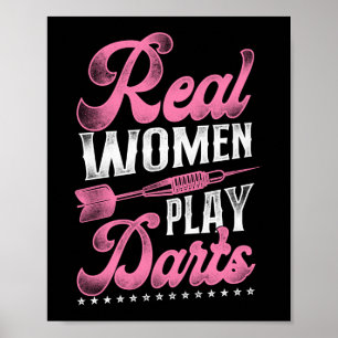 Darts Dart Echte Frauen Spielen Darts Mädchen Poster