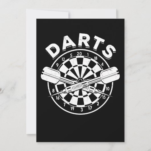 Darts Dartboard Men Dart Player 180 Retro Einladung (Vorderseite)