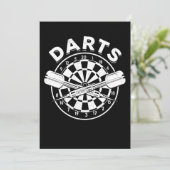 Darts Dartboard Men Dart Player 180 Retro Einladung (Stehend Vorderseite)