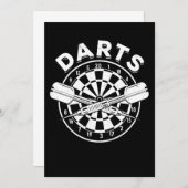 Darts Dartboard Men Dart Player 180 Retro Einladung (Vorne/Hinten)