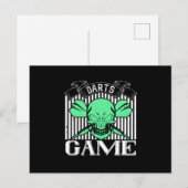 Darts - Darts Game Skull Postkarte (Vorne/Hinten)