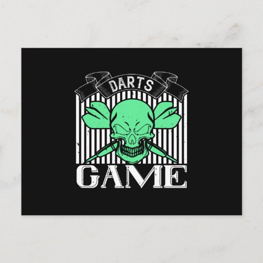 Darts - Darts Game Skull Postkarte (Vorderseite)
