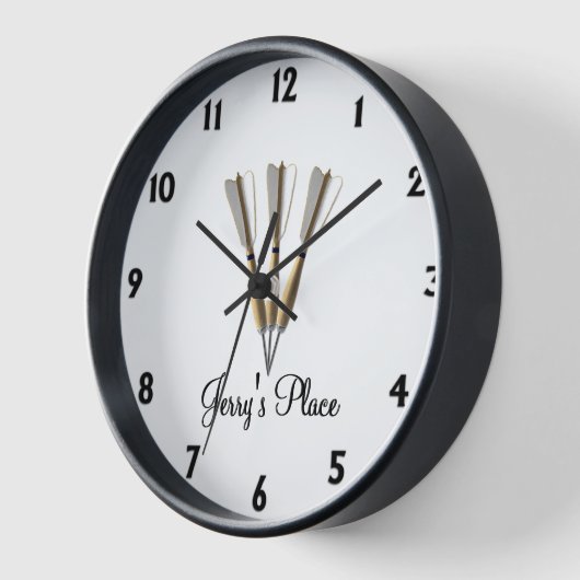 Darts Design Black Numbers Uhr (Winkel)