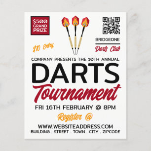 Darts Design, Darts Tournament Werbung Flyer