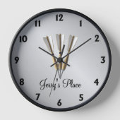 Darts Design Silver Texted Uhr (Vorderseite)