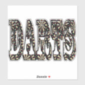 Darts Dimensional Name Logo Aufkleber (Blatt)