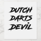 Darts - Dutch Dart Devil Weinetikett (Einzelnes Label)