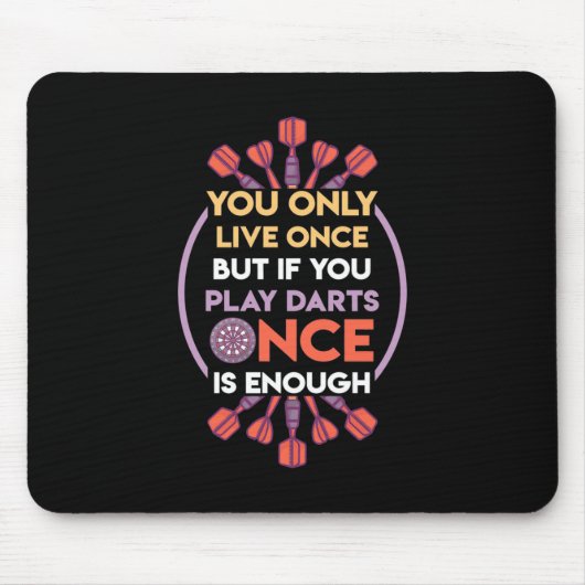 Darts einmal genug wiedergeben mousepad (Vorne)