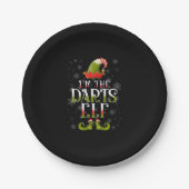 Darts Elf Christmas Pappteller (Vorderseite)