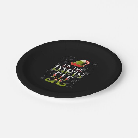 Darts Elf Christmas Pappteller (Schrägansicht)