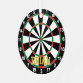 Darts Fan Personalisiert Ornament Aus Metall (Vorderseite links)