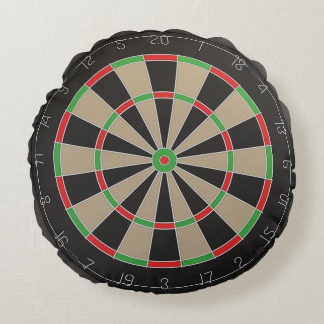 Darts Fans 🎯 😍 Dartboard Rundes Kissen (Vorderseite)