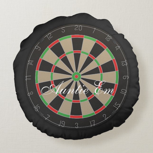 Darts Fans 🎯 😍 Dartboard Rundes Kissen (Rückseite)