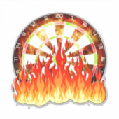 Darts, Feuer im Spiel auf dem Dartbrett Aufkleber (Vorderseite)