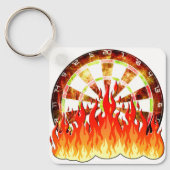 Darts, Feuer im Spiel auf dem Dartbrett Schlüsselanhänger (Vorderseite)