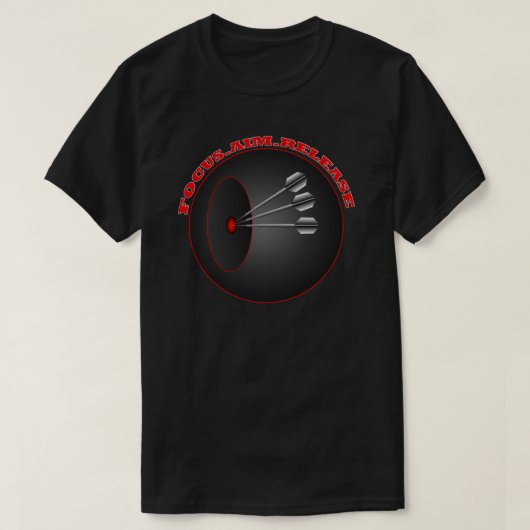 Darts Fokus Ziel Release Mens Basic Black T - Shir T-Shirt (Design vorne)