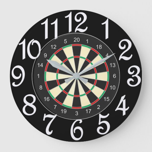 Darts für alle große wanduhr (Vorderseite)
