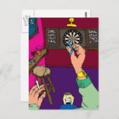 Darts Game Postkarte (Vorne/Hinten)