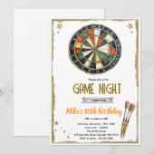 Darts-Geburtstagsparty-Einladung Einladung (Vorne/Hinten)