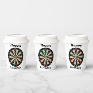 Darts Happy Birthday, Paper Cups Pappbecher