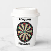 Darts Happy Birthday, Paper Cups Pappbecher (Vorderseite)