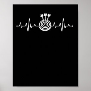 Darts Heartbeat Ziel für den lustigen Dartspieler Poster