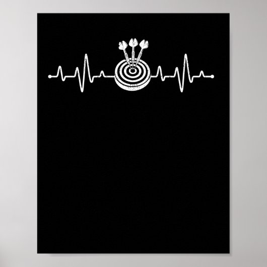 Darts Heartbeat Ziel für den lustigen Dartspieler Poster (Vorne)