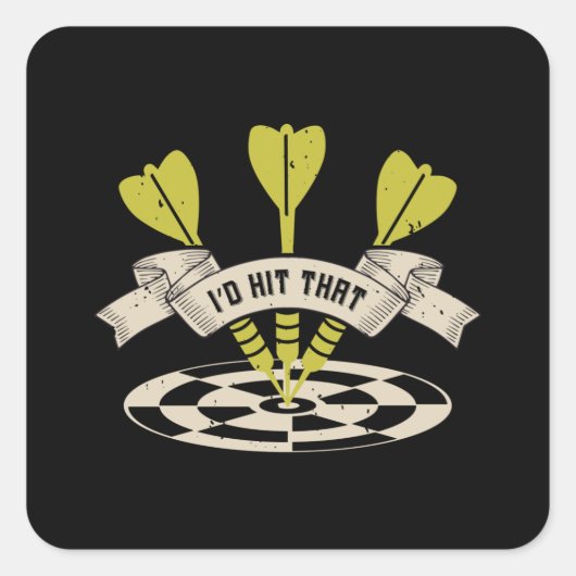 Darts - Ich würde diesen Bullseye treffen Quadratischer Aufkleber (Vorderseite)