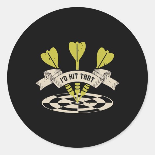 Darts - Ich würde diesen Bullseye treffen Runder Aufkleber (Vorderseite)
