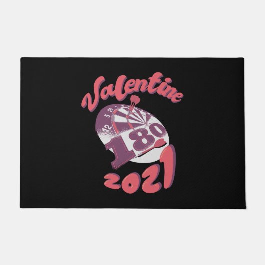 Darts ist mein Valentine 2021 Fußmatte (Vorderseite)