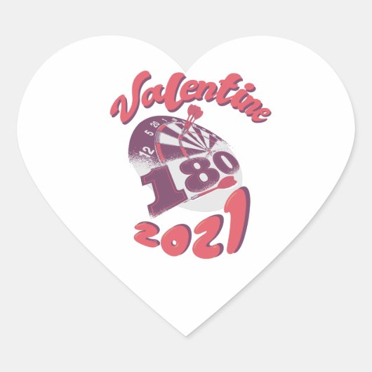 Darts ist mein Valentine 2021 Herz-Aufkleber (Vorderseite)