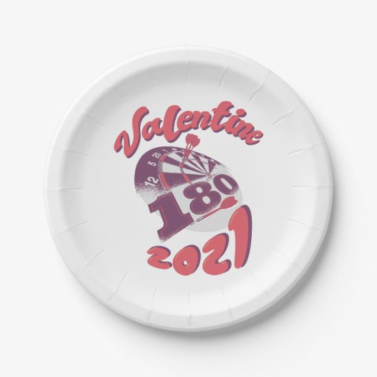 Darts ist mein Valentine 2021 Pappteller (Vorderseite)