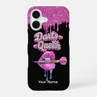 Darts-Königin Glitter Pink Drip Handyhülle iPhone 16 Hülle