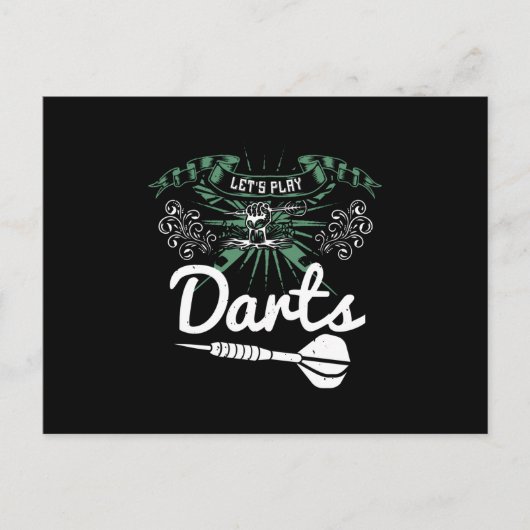 Darts - Lasst uns Darts spielen Postkarte (Vorderseite)