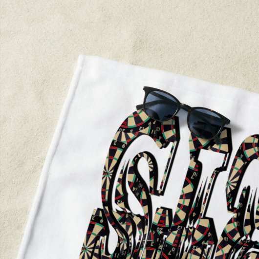 Darts-Logo aus Dartboards, Strandtuch (Beispiel)