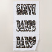 Darts-Logo aus Dartboards, Strandtuch (Vorderseite)