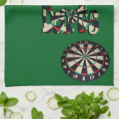 Darts-Logo mit Dartboard, Geschirrtuch (Gefaltet)